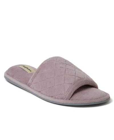 Dearfoams Women's Microfiber Terry Slide Slipper, Online Only In Frosted Plum