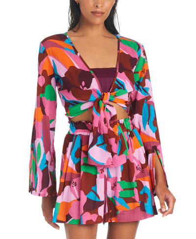 Sanctuary Women's Tropic Mood Printed Cotton Cover Up Shirt In Multi