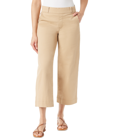 Gloria Vanderbilt Plus Size Shape Effect Wide-leg Cropped Pants In Travertine