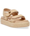 Steve Madden Bigmona Raffia Slingback Platform Sandal In Natural Raffia