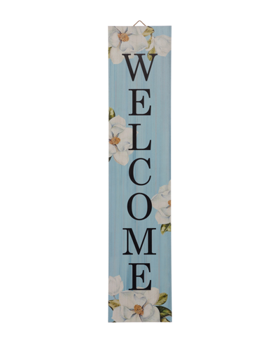 Glitzhome Welcome Porch Sign In Blue