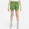 Nike One Big Kids' (girls') Woven High-waisted Shorts In Green