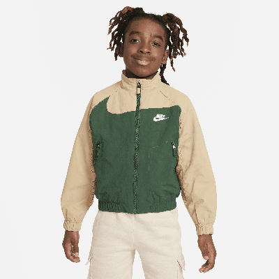 Nike Sportswear Amplify Big Kids' Woven Full-zip Jacket In Green