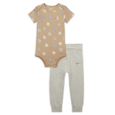 Nike Baby (12-24m) 2-piece Printed Bodysuit Set In Grey