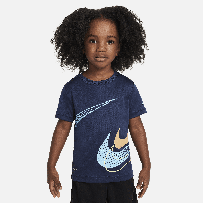 Nike Babies' Dri-fit Swoosh Toddler Graphic T-shirt In Blue
