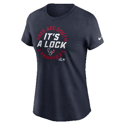Nike Houston Texans 2023 Afc South Champions Trophy Collection  Women's Nfl T-shirt In Blue