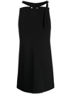 Attico Midi Skirt With Cut-out Waist In ブラック
