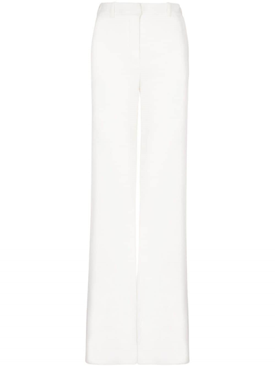 Balmain Crepe Flared Pants In White