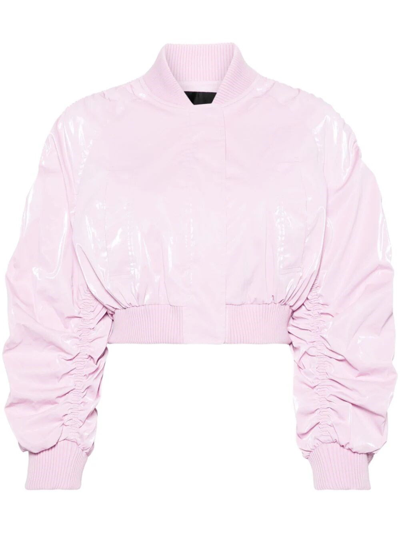 Pinko Bolbe Ruched Bomber Jacket In Pink