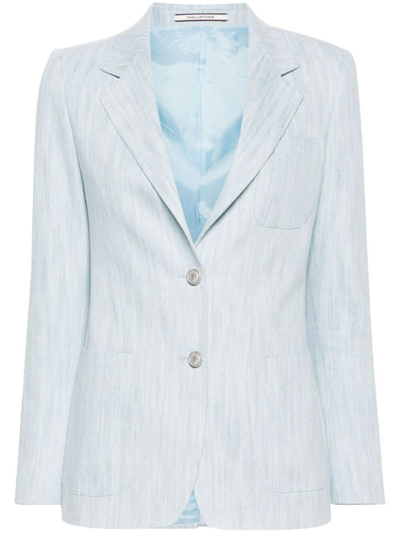 Tagliatore Single-breasted Denim Blazer In Blue