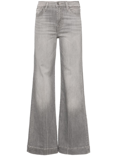7 For All Mankind Modern Dojo High-rise Flared Jeans In Gray