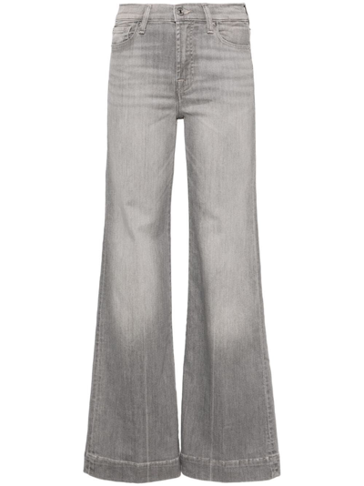 7 For All Mankind Modern Dojo High-rise Flared Jeans In Grey