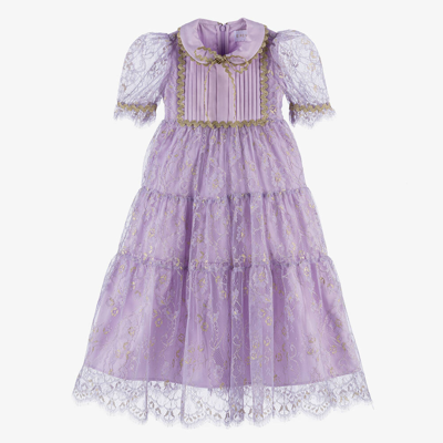 Eirene Kids'  Girls Lilac Purple Lace Dress