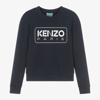 KENZO KENZO KIDS TEEN BOYS NAVY BLUE COTTON SWEATSHIRT