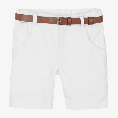 Lapin House Kids' Boys White Cotton Twill Shorts