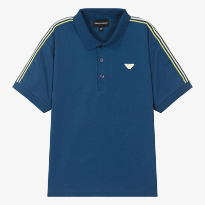 Emporio Armani Teen Boys Blue Eagle Polo Shirt