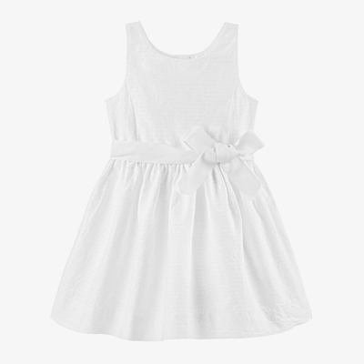 Ralph Lauren Babies' Girls White Cotton Dress