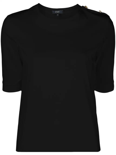Fay Short Sleeve T-shirt In Black  