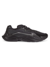 Balmain Black Leather Athletic Sneakers In Black