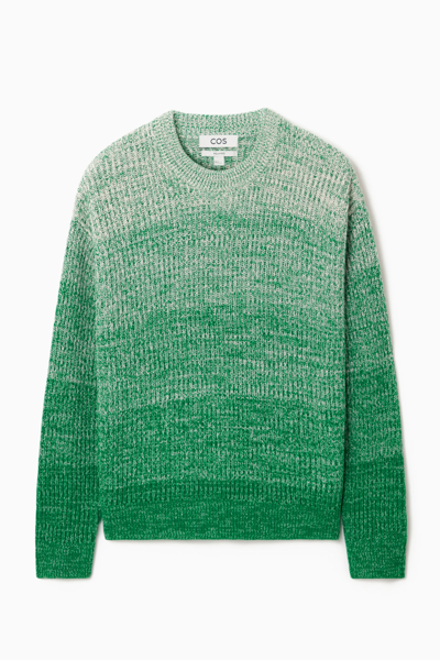 Cos Gradient Silk-blend Sweater In Green