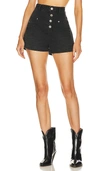 Isabel Marant Étoile Jovany Ultra High Rise Denim Shorts In Faded Black