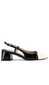 Sam Edelman Tarra Slingback Heel Bright White In Black & Modern Ivory