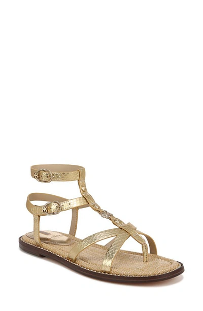 Sam Edelman Talya Ankle Strap Sandal In Gold