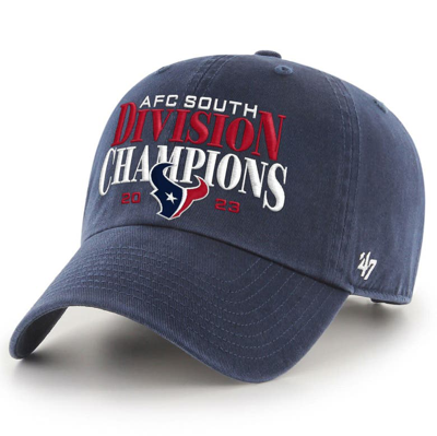 47 '  Navy Houston Texans 2023 Afc South Division Champions Clean Up Adjustable Hat