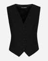 Dolce & Gabbana Black Button Down Sleeveless Vest Wool Top In Black