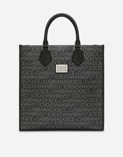 Dolce & Gabbana Medium Coated Jacquard Shopper In Print