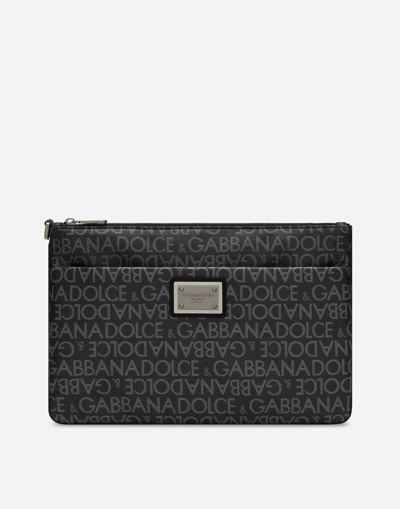 Dolce & Gabbana Coated Jacquard Clutch In Print