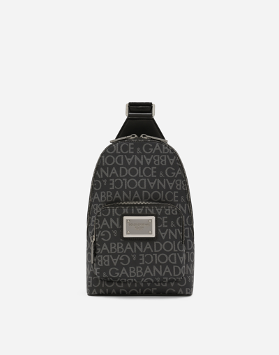 Dolce & Gabbana Coated Jacquard Crossbody Backpack In Print