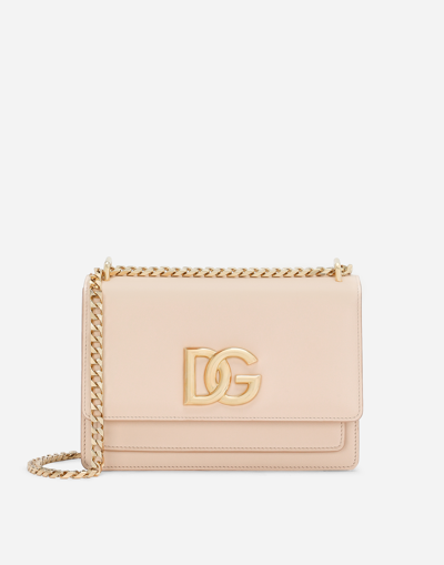 Dolce & Gabbana Logo-plaque Leather Crossbody Bag In Pink