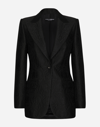 Dolce & Gabbana Elegant Black Brocade Single Breasted Blazer In Black