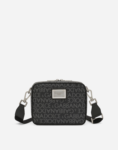 Dolce & Gabbana Coated Jacquard Crossbody Bag In Print