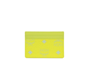 Mcm Spectrum Diamond Mini Neon Yellow Visetos Leather Card Case Holder Wallet In Yellow