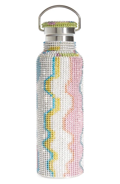 Collina Strada Crystal Embellished Insulated Water Bottle In Wavy Multi