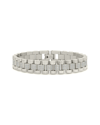 Sterling Forever Cz Accent Watch Band Chain Bracelet