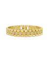 Sterling Forever Cz Accent Watch Band Chain Bracelet