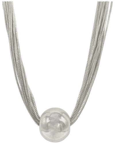Adornia Rhodium Plated Stretch Necklace In Metallic
