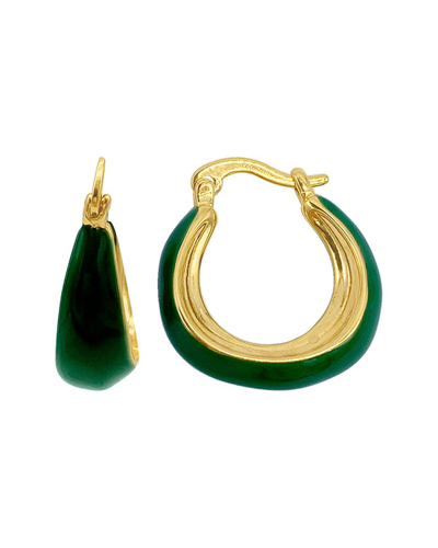 Adornia 14k Plated Hoops In Green