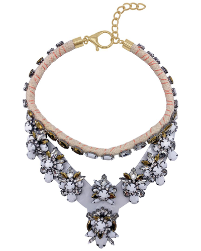 Adornia Rhodium Plated Bib Necklace