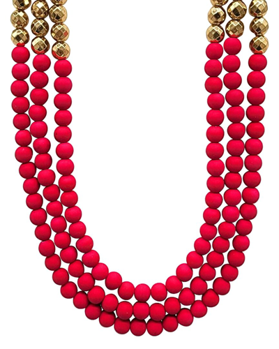 Adornia 14k Plated Statement Necklace In Red