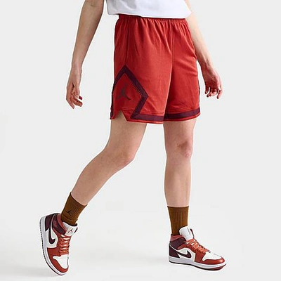 Nike Jordan Women's Sport Diamond Basketball Shorts In Dune Red/dune Red/night Maroon/night Maroon