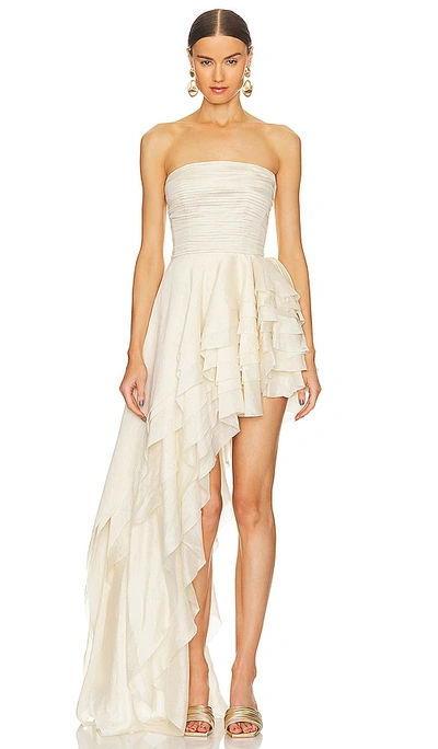 Bronx And Banco Tulum Gown In Cream