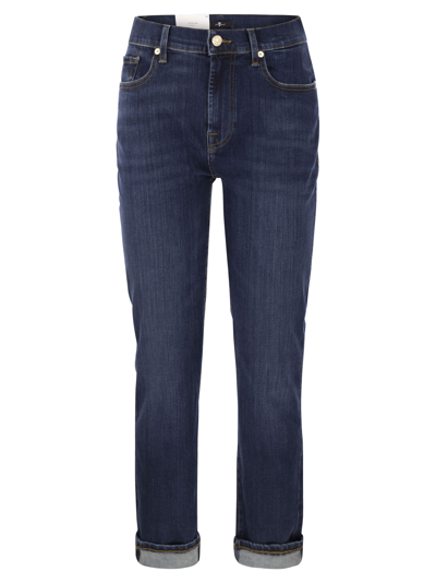 7 For All Mankind Boyfriend Relaxed Skinny Jeans In Navy