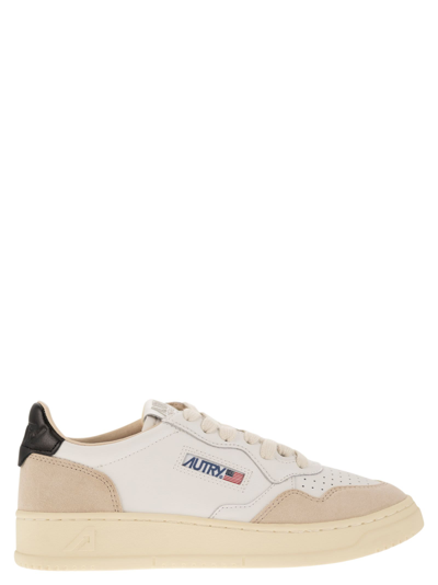 Autry Medalist Low Sneakers In Leather And Suede In Multi-colored