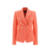 Balmain Stylish Double-breasted Wool Jacket For Women In Pink