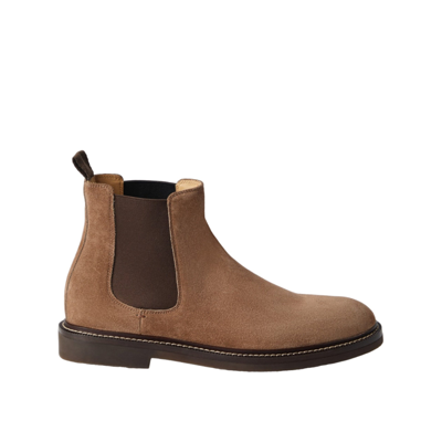 Brunello Cucinelli Suede Chelsea Boots In Brown