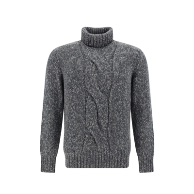 Brunello Cucinelli Turtle Neck Sweater In Gray